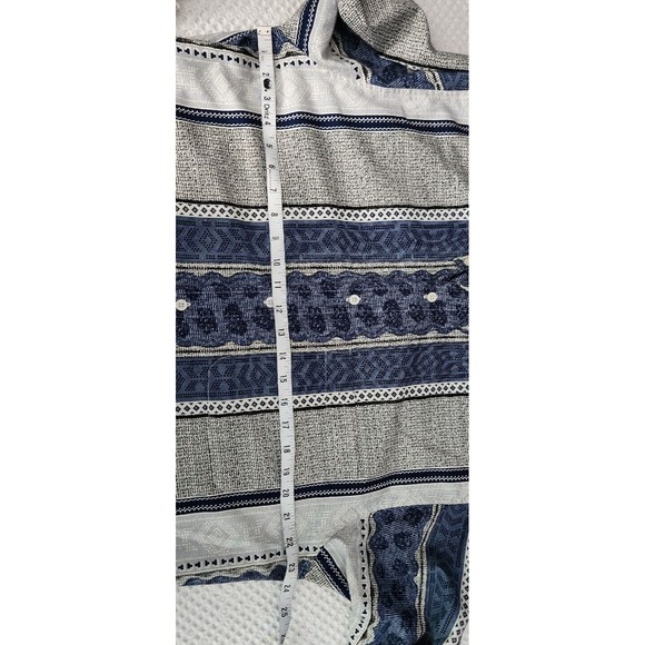 VTG Surjani Mens M Button Down Shirt Blue Tan Southwestern‎ Print 100% Cotton - Picture 5 of 7